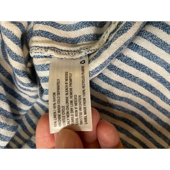 Universal‎ Thread Womens Striped Peasant Blouse Size M Prairie Cottage Oversized - Picture 8 of 10